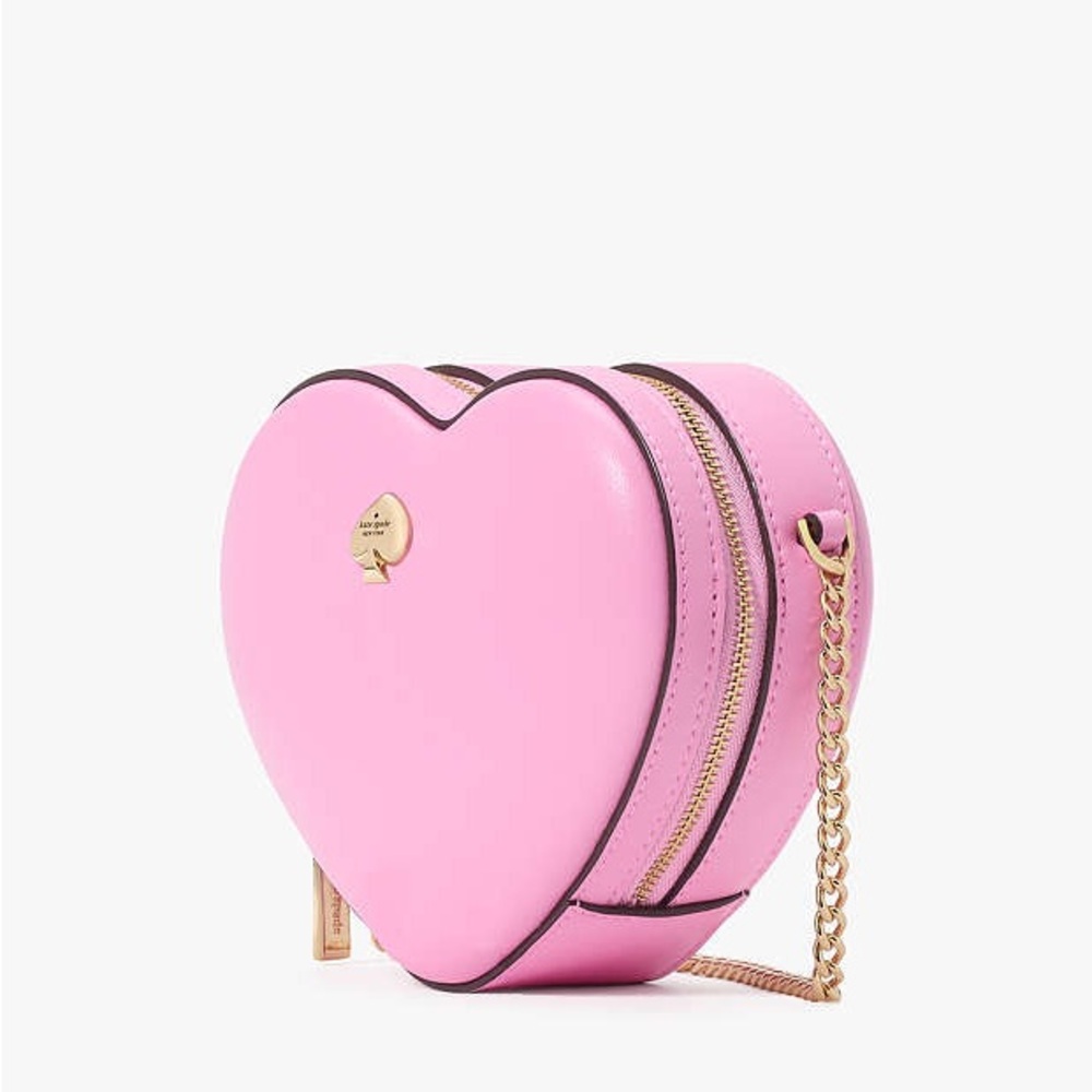 ♠️kate spade Love Shack 3D Mini Heart Crossbody, Surf Pink NWT - Picture 4 of 14